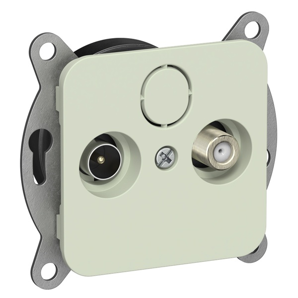 Розетка двойная TV+SAT экранированная проходная ИЭК FLITE РТВс-2-1-2-ФлП панг