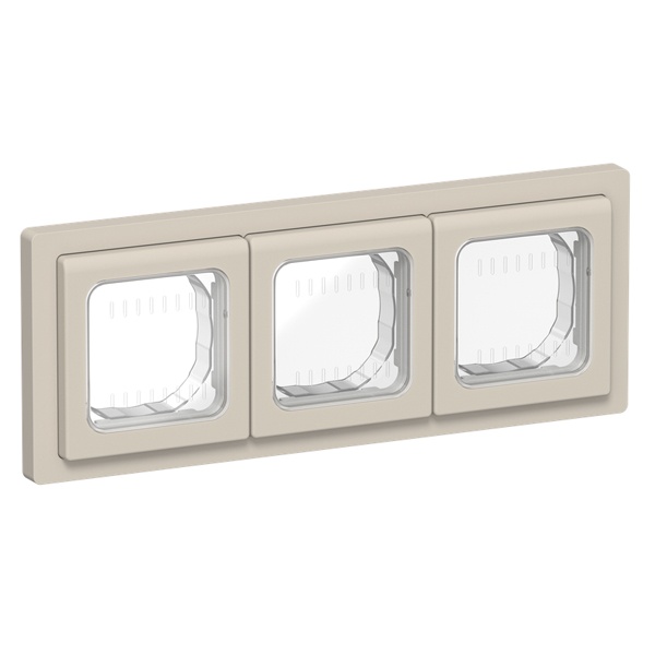 Рамка 3-местная ИЭК FLITE IP55 Рпро-3-55-ФлЛ льняной
