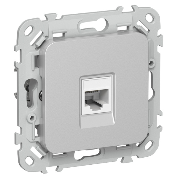 Розетка компьютерная ИЭК FLITE РК5е-1-0-ФлА RJ45 кат.5E UTP алюминий