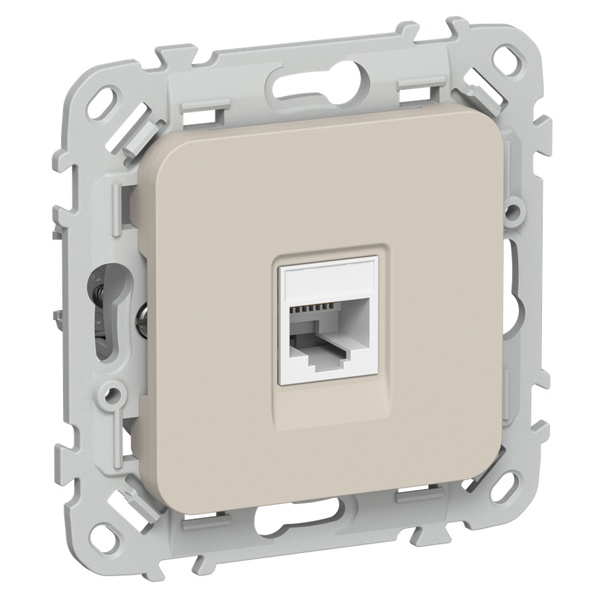 Розетка компьютерная ИЭК FLITE РК5е-1-0-ФлЛ RJ45 кат.5E UTP льняной