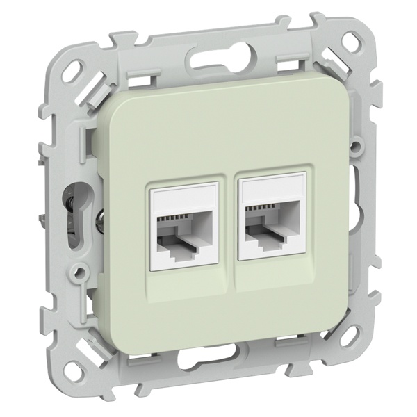 Розетка компьютерная 2-ая ИЭК FLITE РК5е-2-0-ФлП RJ45 кат.5E UTP панг