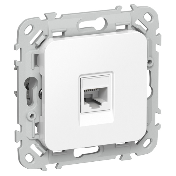 Розетка компьютерная ИЭК FLITE РК6-1-0-ФлБ RJ45 кат.6 UTP белый