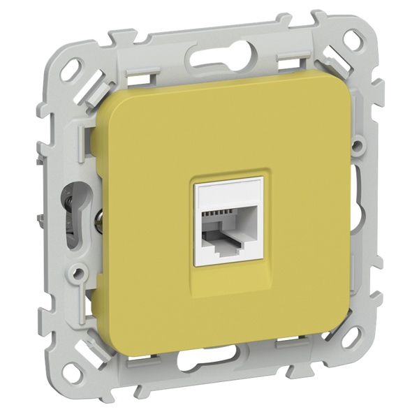 Розетка компьютерная ИЭК FLITE РК6-1-0-ФлЖК RJ45 кат.6 UTP желтый карри