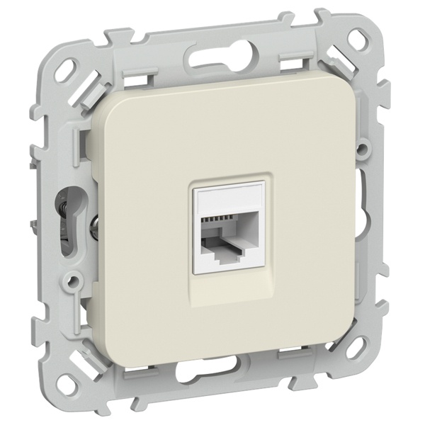 Розетка компьютерная ИЭК FLITE РК6-1-0-ФлСл RJ45 кат.6 UTP сливочный