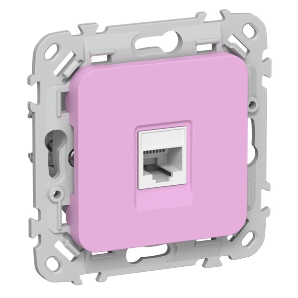 Розетка компьютерная ИЭК FLITE РК6-1-0-ФлПр RJ45 кат.6 UTP пурпурный