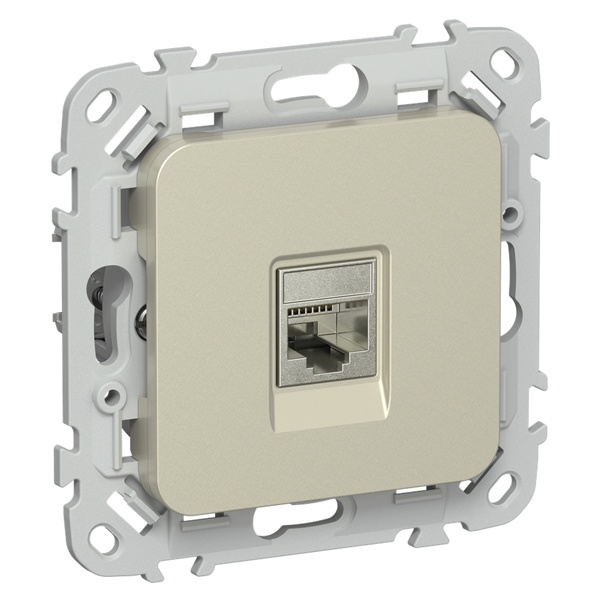 Розетка компьютерная ИЭК FLITE РК5е-1-1-ФлШ RJ45 кат.5E STP шампань