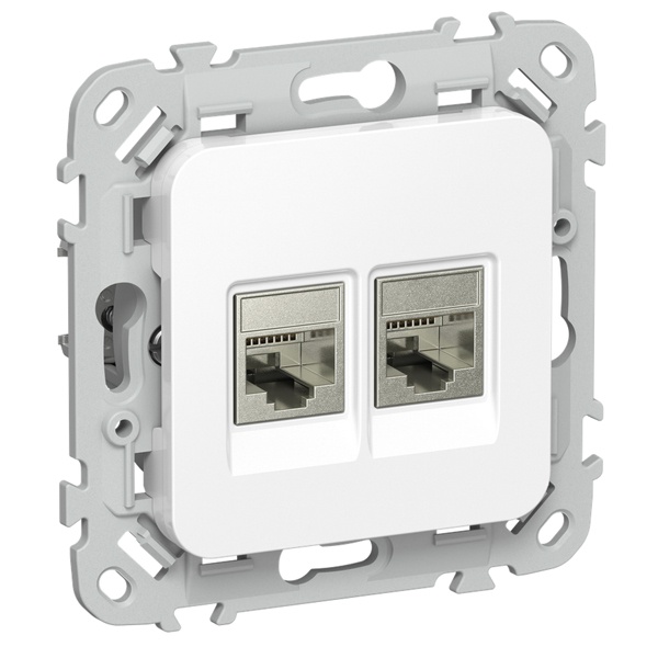 Розетка компьютерная 2-ая ИЭК FLITE РК5е-2-1-ФлБ RJ45 кат.5E STP белый