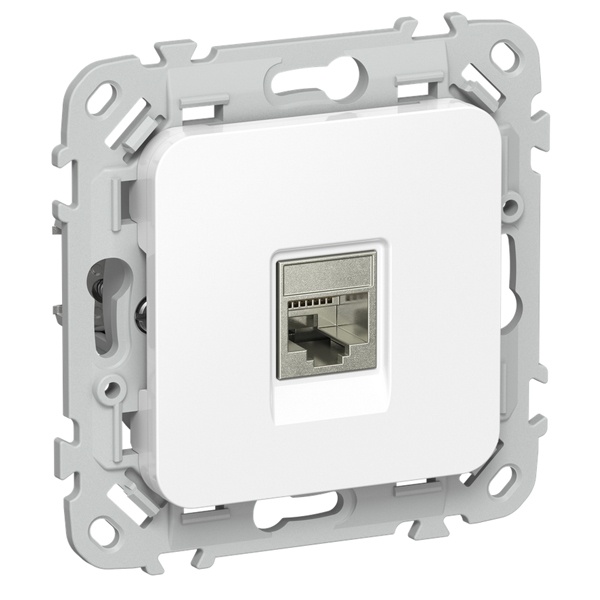 Розетка компьютерная ИЭК FLITE РК6-1-1-ФлБ RJ45 кат.6 STP белый