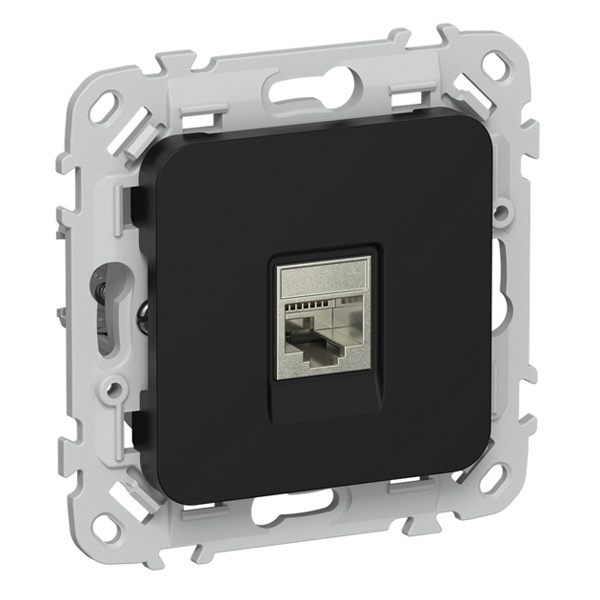 Розетка компьютерная ИЭК FLITE РК6-1-1-ФлЧ RJ45 кат.6 STP черный