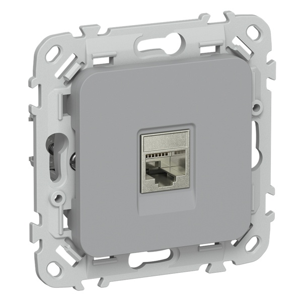 Розетка компьютерная ИЭК FLITE РК6-1-1-ФлС RJ45 кат.6 STP серый