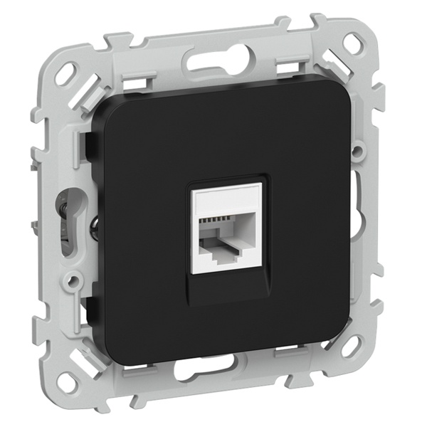 Розетка телефонная ИЭК FLITE РТ3-1-ФлЧ RJ11 кат.3 черный