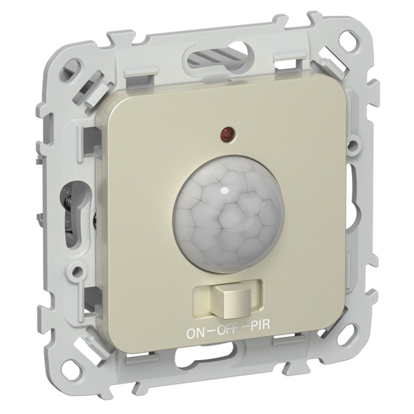 Датчик движения без N ИЭК FLITE ДД-2-ФлШ 200Вт таймер 25-210сек освещенность 3-35Лк IP20 шампань