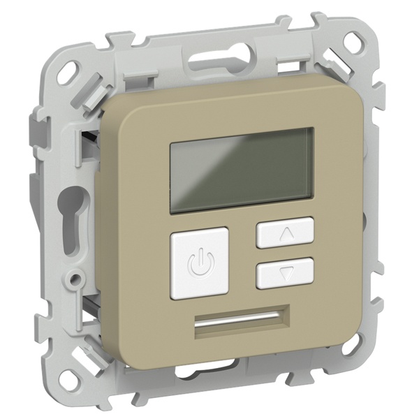 Термостат электронный с дисплеем ИЭК FLITE Т-ФлХ 16А с датчиком 3м в комплекте хаки