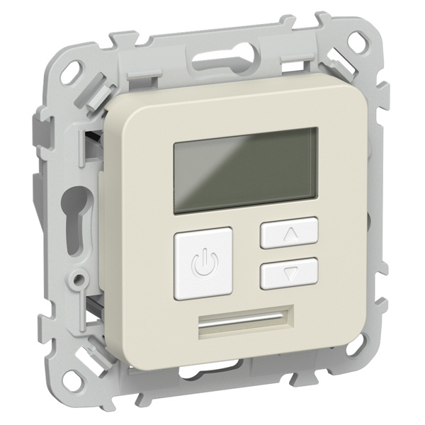 Термостат электронный с дисплеем ИЭК FLITE Т-ФлСл 16А с датчиком 3м в комплекте сливочный