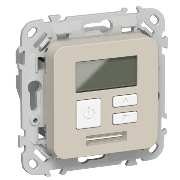 Термостат электронный с дисплеем ИЭК FLITE Т-ФлЛ 16А с датчиком 3м в комплекте льняной