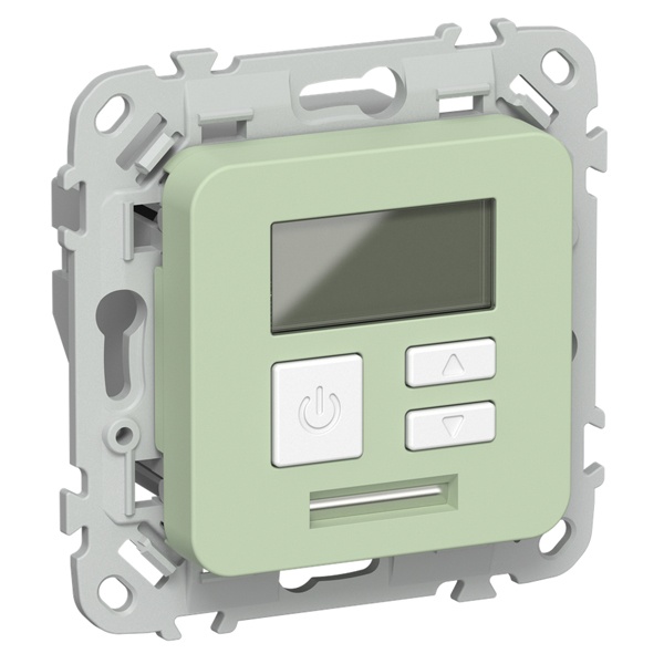 Термостат электронный с дисплеем ИЭК FLITE Т-ФлФ 16А с датчиком 3м в комплекте фисташковый