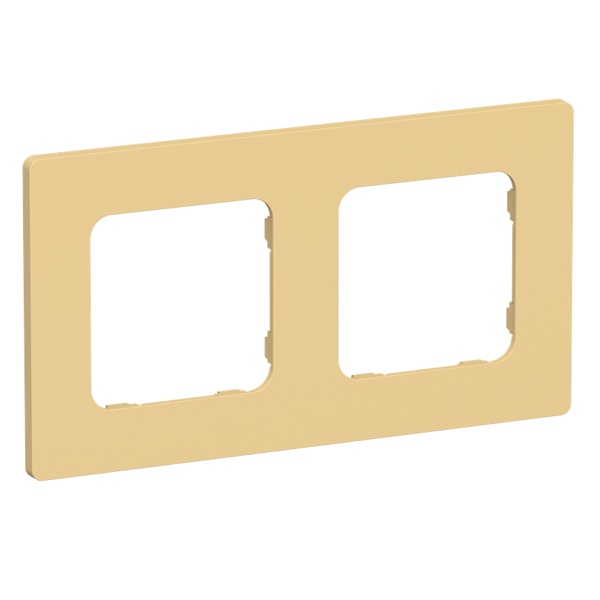 Рамка 2-местная ИЭК FLITE Classic РУ-2-К-ФлЗ золотарник