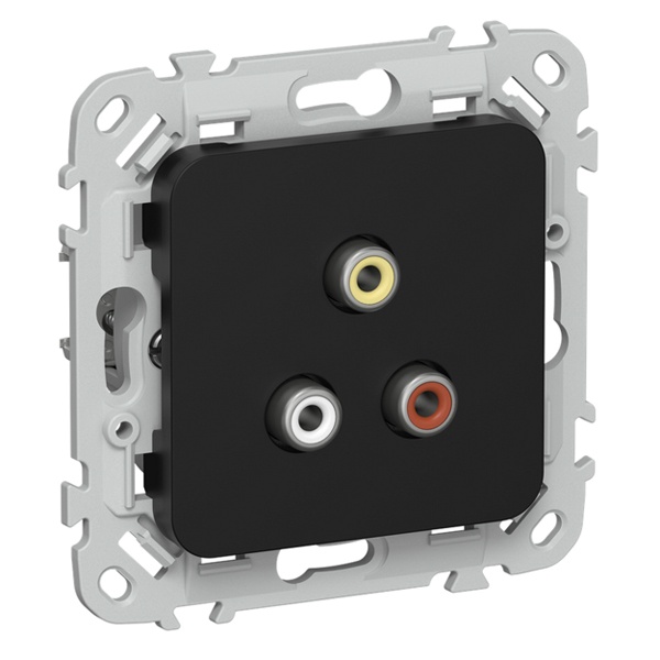 Розетка 3-ая RCA ИЭК FLITE РАрса-ФлЧ черный