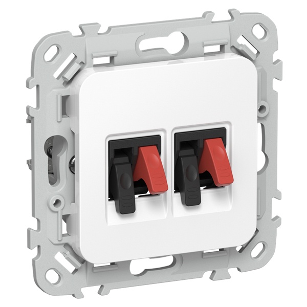 Розетка 2-ая аудио ИЭК FLITE РА-2-ФлБ белый