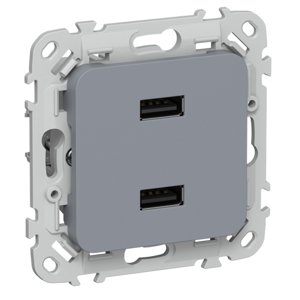 Розетка для зарядки ИЭК FLITE РЮ-2-ФлМ USB A+A 2,1А маренго