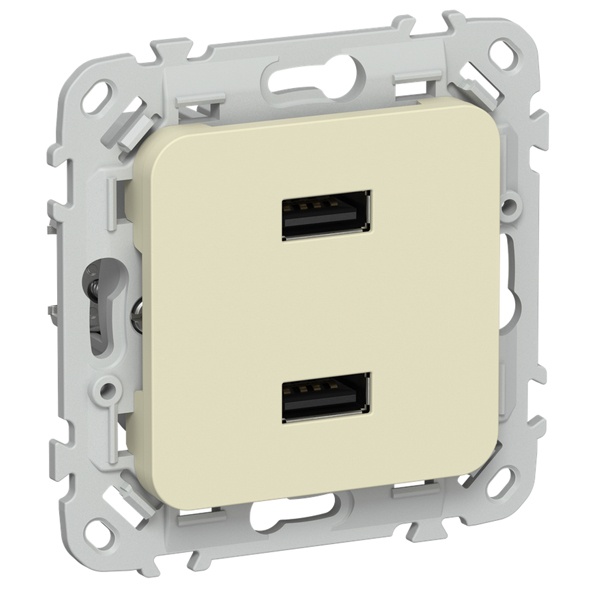 Розетка для зарядки ИЭК FLITE РЮ-2-ФлН USB A+A 2,1А навахо