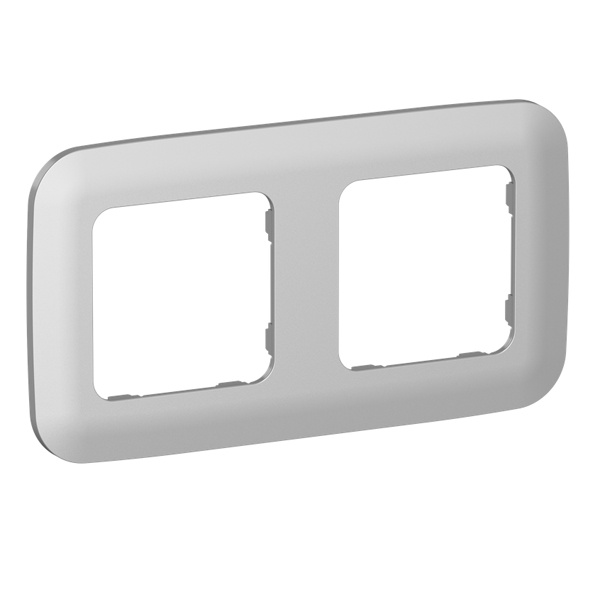 Рамка 2-местная ИЭК FLITE Artistic РУ-2-А-ФлА алюминий