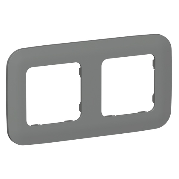 Рамка 2-местная ИЭК FLITE Artistic РУ-2-А-ФлМА мокрый асфальт