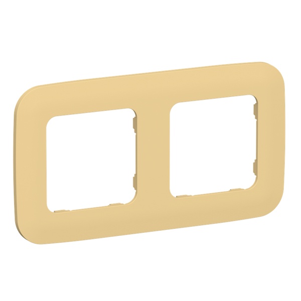 Рамка 2-местная ИЭК FLITE Artistic РУ-2-А-ФлЗ золотарник