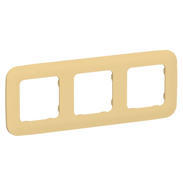 Рамка 3-местная ИЭК FLITE Artistic РУ-3-А-ФлЗ золотарник