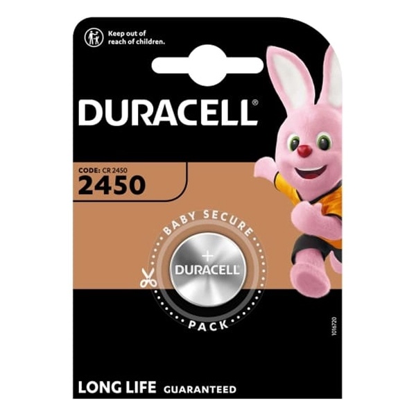 Батарейка Duracell 2450 3V литиевая для электронных устройств (упаковка 1шт) 5007989