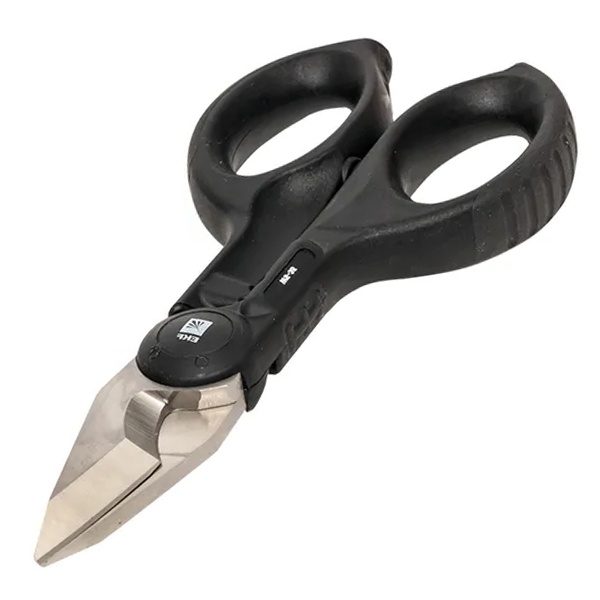 Универсальные ножницы монтажника EKF Professional WS-35 в пластиковом чехле 150мм для резки проводов