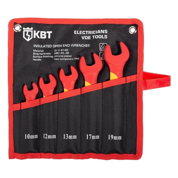 Набор диэлектрических однорожковых ключей КВТ НИК-Р-05 Профи для работ под напряжением до 1000 В