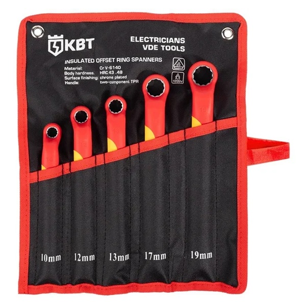 Набор диэлектрических накидных ключей КВТ НИК-Н-05 Профи для работ под напряжением до 1000 В