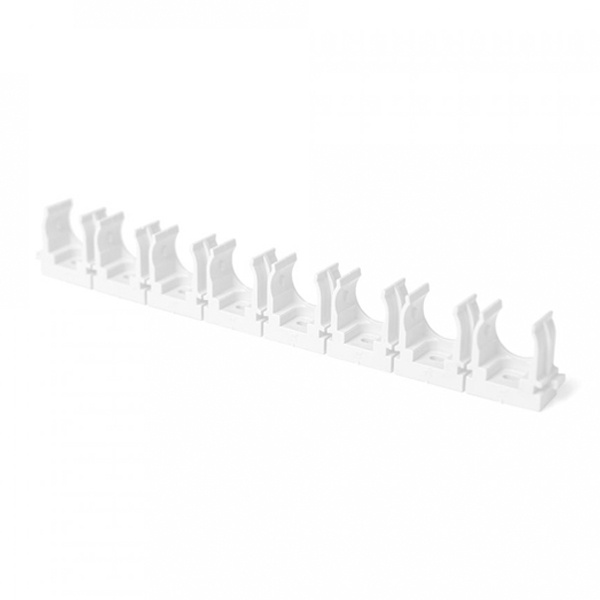 Крепеж-клипса Промрукав для труб для прямого монтажа 8 мест белая в гофроящике d20 мм [упак.100шт]