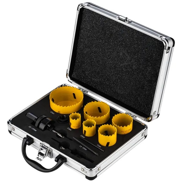 Набор коронок Kranz Bimetal (22, 25, 35, 40, 51, 67) 11 предметов в металлическом кейсе