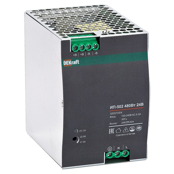 Импульсный источник питания DEKraft ИП-502 480Вт 48В 10А вход 85-264В AC