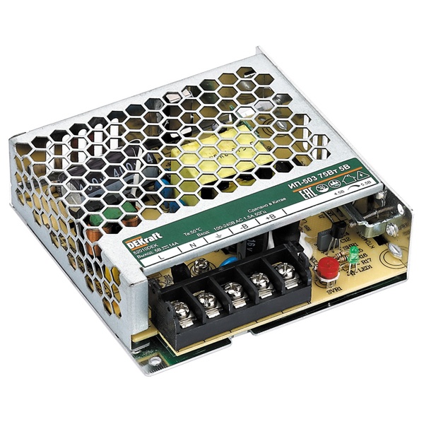 Импульсный источник питания DEKraft ИП-503 75Вт 12В 6А вход 85-264В AC