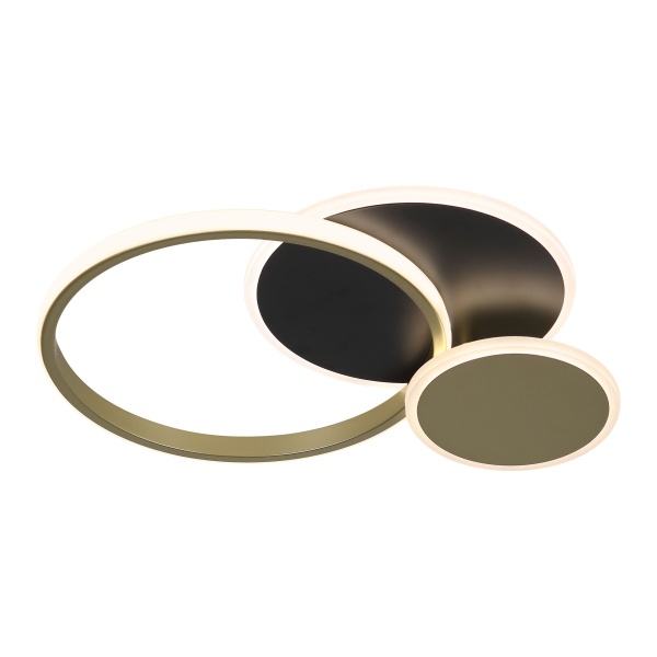 Светильник потолочный светодиодный ЭРА Модерн City CLL-1 60W 3000-6500K RC черный-золото с ДУ