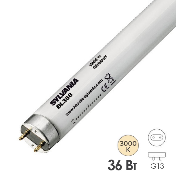 Лампа в ловушки для насекомых в пленке Sylvania F36W T8 BL368 G13 609,6mm сушка гель-лака-полимер