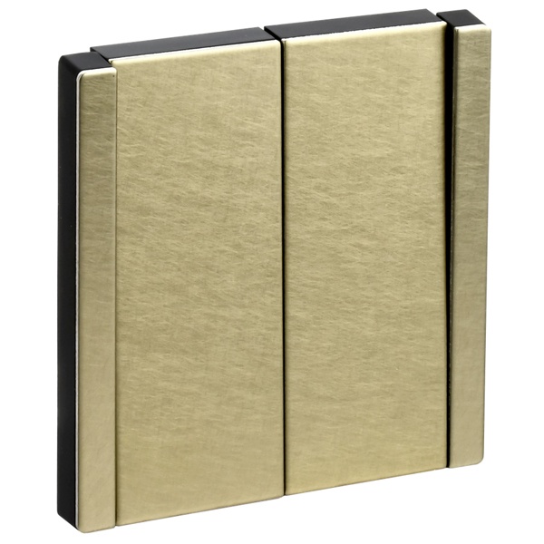 Выключатель двухклавишный ИЭК FORTE&PIANO FP605M 10А металл шампань