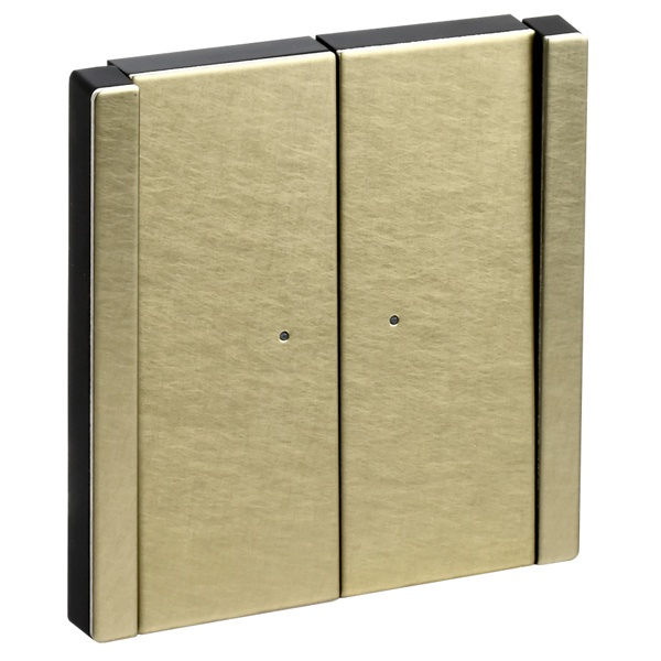 Выключатель двухклавишный с индикацией ИЭК FORTE&PIANO FP606M 10А металл шампань