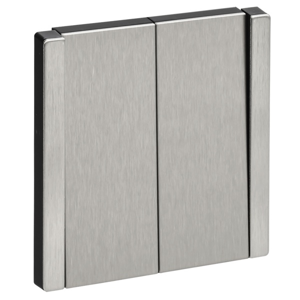 Переключатель двухклавишный ИЭК FORTE&PIANO FP707M 10А металл никель