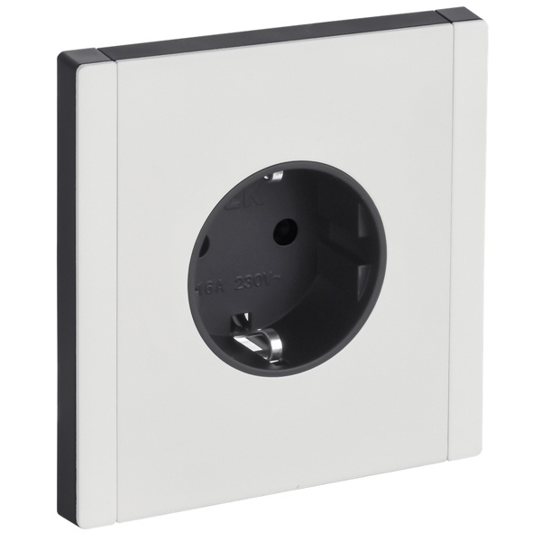 Розетка с заземлением ИЭК FORTE&PIANO FP216M 16А металл белый