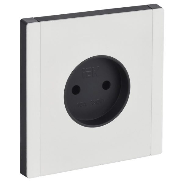 Розетка без заземления ИЭК FORTE&PIANO FP218M 10А металл белый