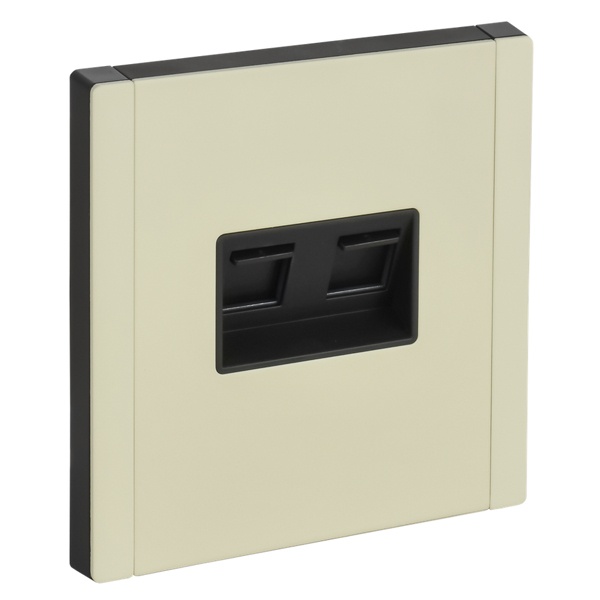 Розетка двойная RJ11+RJ45 кат.5E ИЭК FORTE&PIANO FP835M металл слоновая кость (бежевый)