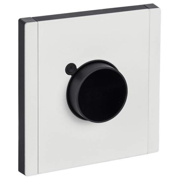 Термостат электронный с индикацией ИЭК FORTE&PIANO FP252M с датчиком 2,4м металл белый