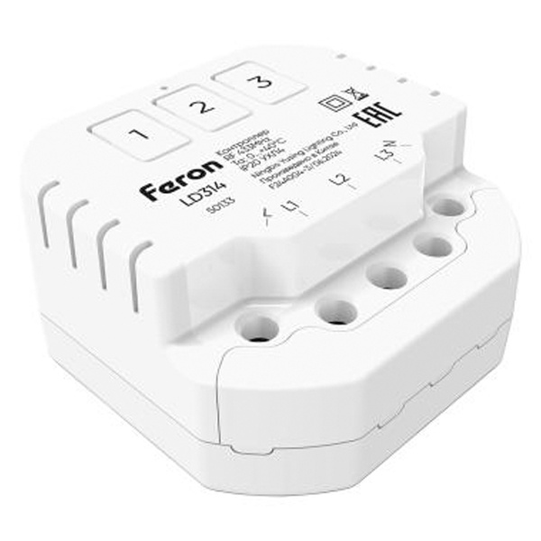 Контроллер трехканальный радиочастотный Feron LD314 для управления осветительным оборудованием 500Вт
