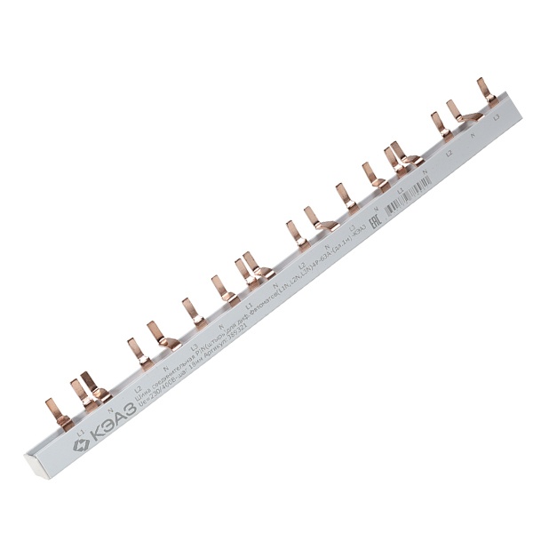 Шина соединительная КЭАЗ типа PIN (штырь) для АВДТ 4Р (L1N,L2N,L3N) 63А длина 1000мм