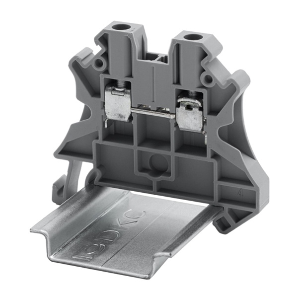 Клемма проходная DKC Nuputuk 2.5 кв.мм винтовой зажим 2 точки подключения серая