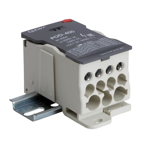 Блок распределительный DKC 1П 400А 1x185 мм2, 2x35 мм2, 5x16 мм2, 4х10 мм2 винтовой зажим